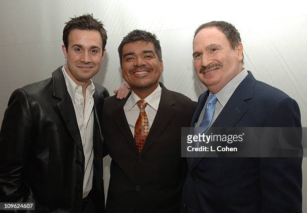 Freddie Prinze Jr., George Lopez and Gabe Kaplan during AOL In2TV Launch - Inside at Museum of Television in Los Angeles, California, United States.