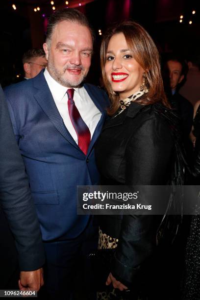 Alexander zur Schaumburg-Lippe and Mahkameh Navabi during the BUNTE & BMW Festival Night at Restaurant Gendarmerie on February 8, 2019 in Berlin,...