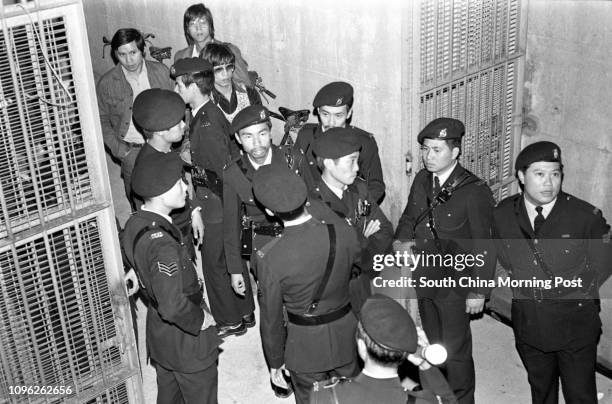 Pickpocket was shot dead when he attacked a police officer in a back lane near Peterson Street in Causeway Bay. Picture here are police officers...