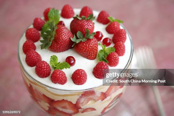 Strawberry trifle by Susan Jung. 30JUN16 SCMP/Jonathan Wong [2016 FEATURES]