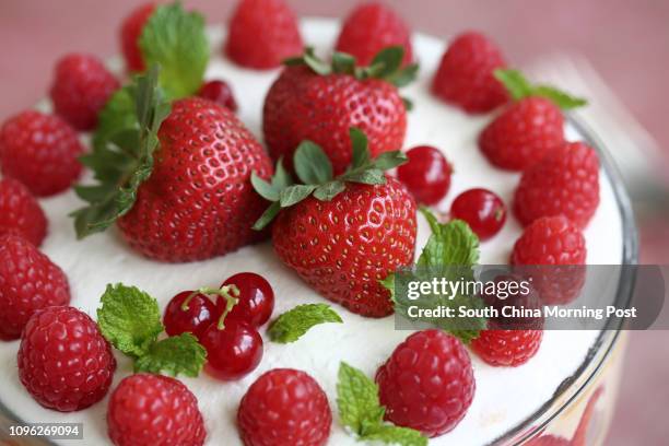 Strawberry trifle by Susan Jung. 30JUN16 SCMP/Jonathan Wong [2016 FEATURES]