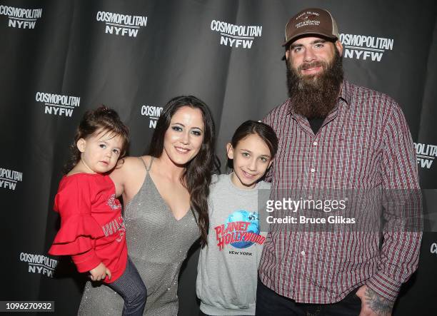 Ensley Jolie Eason, Janelle Evans, Maryssa Eason and David Eason pose at the Cosmopolitan New York Fashon Week #Eye Candy event After Party at Planet...
