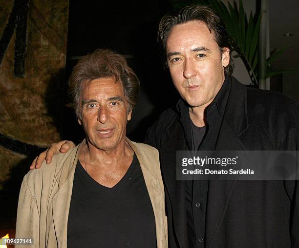Al Pacino and John Cusack during Millennium Promise West Coast Launch Honoring Jeffrey Sachs at Private Home in Beverly Hills, CA, United States.