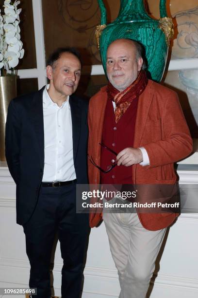 Jean-Pierre Weill and Academician Marc Lambron attend the Weill Menswear Fall/Winter 2019-2020 show as part of Paris Fashion Week on January 18, 2019...