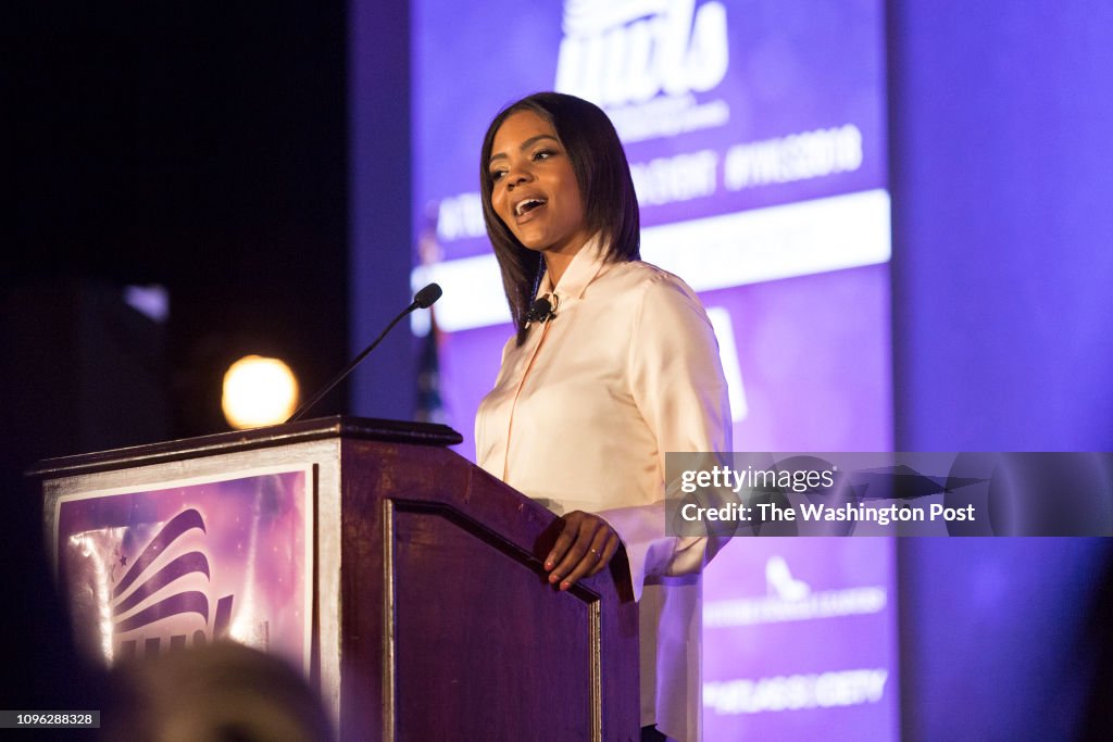 Conservative commentator, Candace Owens, speaks at the Turning 