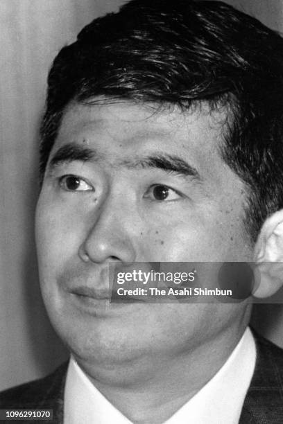 Ruling Liberal Democratic Party lawmaker Shintaro Ishihara attends a press conference after his meeting with LDP Secretary General Yasuhiro Nakasone...