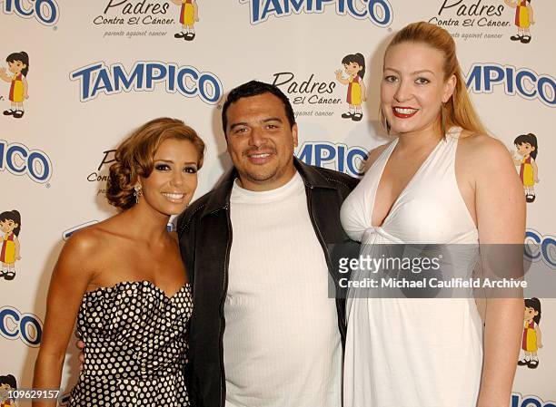 Eva Longoria, Carlos Mencia and wife Amy Mencia during Tampico Beverages' El Sueno de Esperanza Gala Benefiting PADRES Contra El Cancer Hosted by Eva...