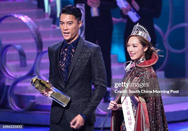 Mr Hong Kong Jackson Lai and Miss Hong Kong Crystal Fung Ying-ying during Miss Hong Kong Pageant 2016 at TVB TV City in Tseung Kwan O. 11SEP16 SCMP /...