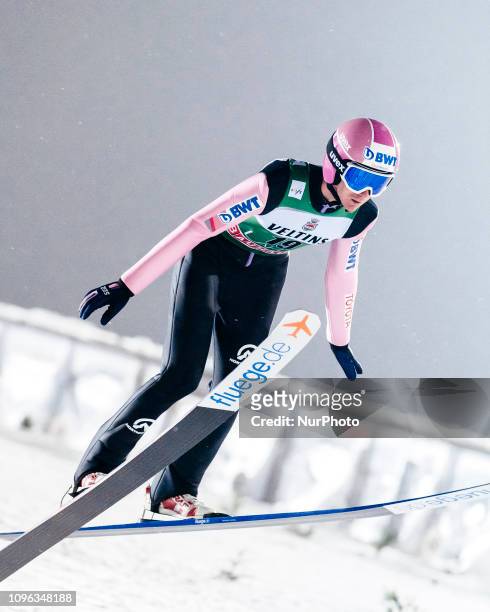 Luká Hlava competes during FIS Ski Jumping World Cup Large Hill Individual Qualification at Lahti Ski Games in Lahti, Finland on 8 February 2019.