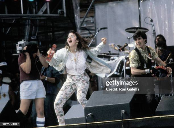 Madonna during Live Aid Concert - July 13, 1985 at JFK Stadium in Philadelphia, Pennsylvania, United States.