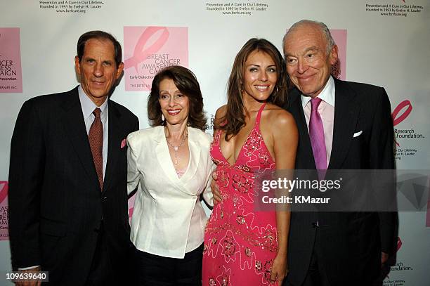 Michael Gould, Evelyn Lauder, Elizabeth Hurley and Leonard Lauder