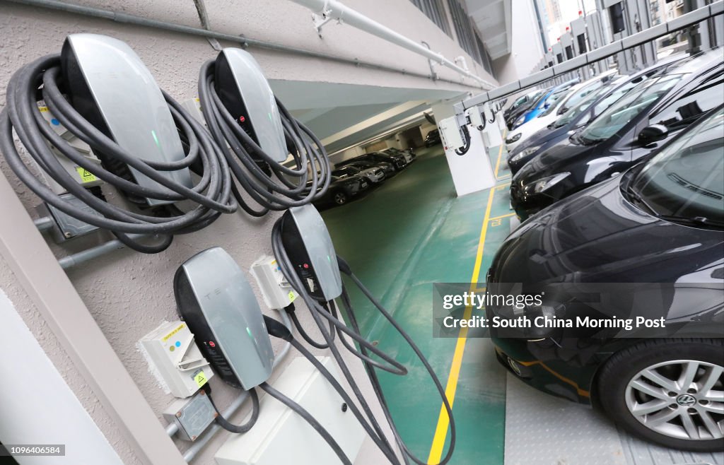 E-car parkings are seen in Cheung Sha Wan. 25NOV16 SCMP / Felix Wong