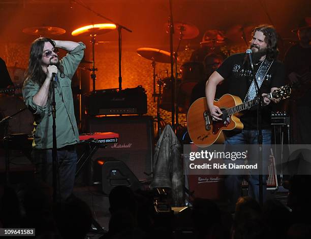 Singer/Songwriter Shooter Jennings and Singer/Songwriter Jamey Johnson during the Taping Of CMT Crossroads on February 27, 2009 at Rocketown in...