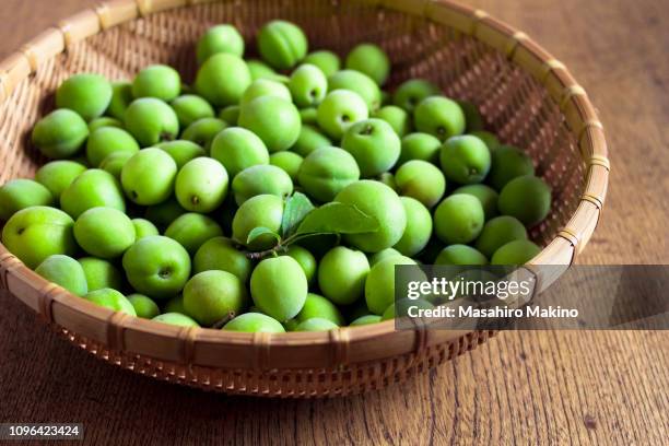 japanese plums - japanse abrikoos stockfoto's en -beelden