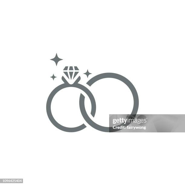 wedding rings icon - wedding symbols stock illustrations