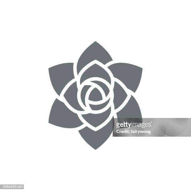 rose flower icon - flower logo stock illustrations