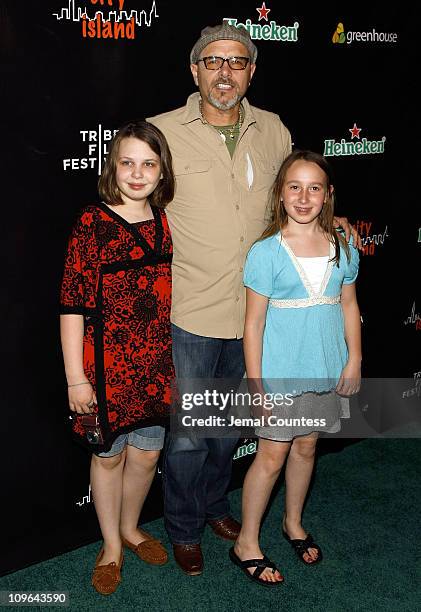 Actor Joey Pantoliano with Daniella Pantoliano and Isabella Grace Pantoliano attend the City Island Premiere After Party hosted by Heineken at...