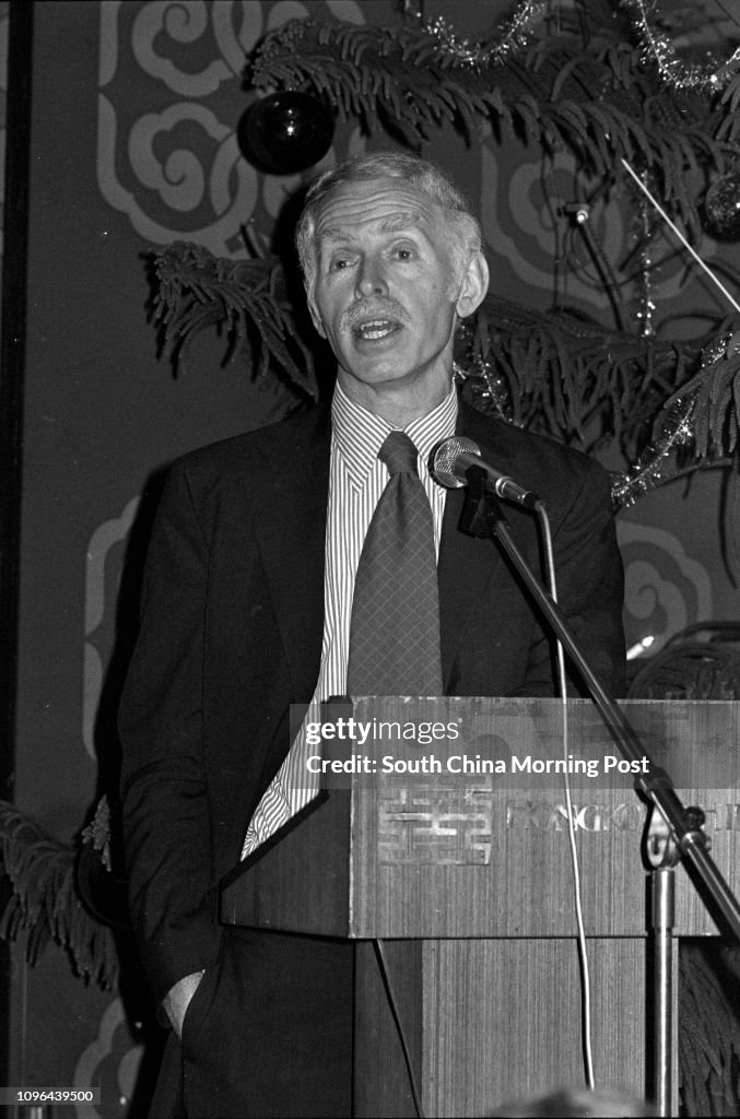 Jerome Cohen of Harvard Law School giving an address at a meeting organised by the American Chamber of Commerce. 12DEC78