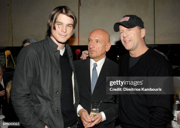 Josh Hartnett, Sir Ben Kingsley and Bruce Willis during "Lucky Number Slevin" New York City Premiere - After Party at Royalton in New York City, New...