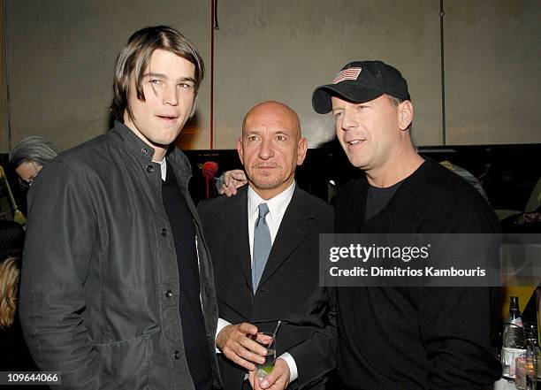 Josh Hartnett, Sir Ben Kingsley and Bruce Willis during "Lucky Number Slevin" New York City Premiere - After Party at Royalton in New York City, New...