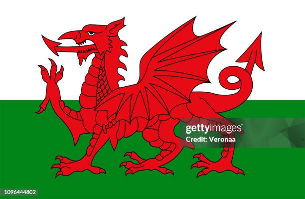 welsh flag - welsh flag stock illustrations