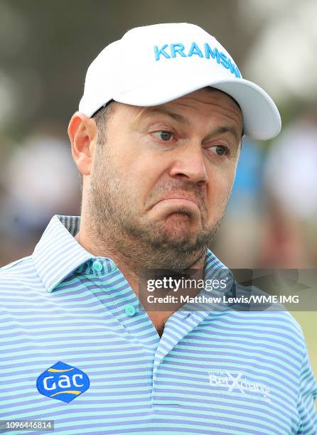 Richard Sterne of South Africa looks on during Day Four of the Abu Dhabi HSBC Golf Championship at the Abu Dhabi Golf Club on January 19, 2019 in Abu...