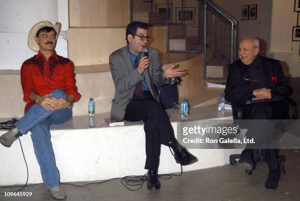 Randy Jones, Michael Musto, and Ron Galella during "Studio 54 and the Glamorous '70s & '80s Nightlife" Panel Discussion in New York City at...