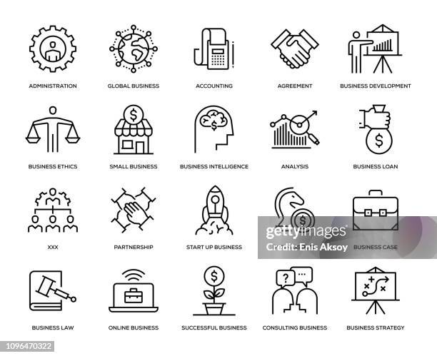 business icon-set - kleinunternehmen stock-grafiken, -clipart, -cartoons und -symbole