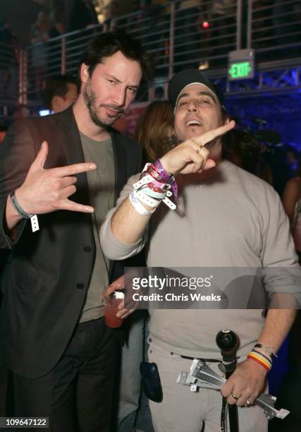 Keanu Reeves and Josh Richman during Sony Computer Entertainment America Brings Art to Life at the PSP Factory - Inside at Hollywood Center Studios...