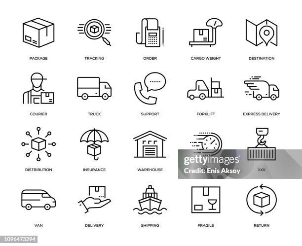 stockillustraties, clipart, cartoons en iconen met levering icon set - leveren