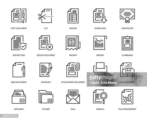 ilustrações, clipart, desenhos animados e ícones de documento conjunto de ícones de ícones - receipt