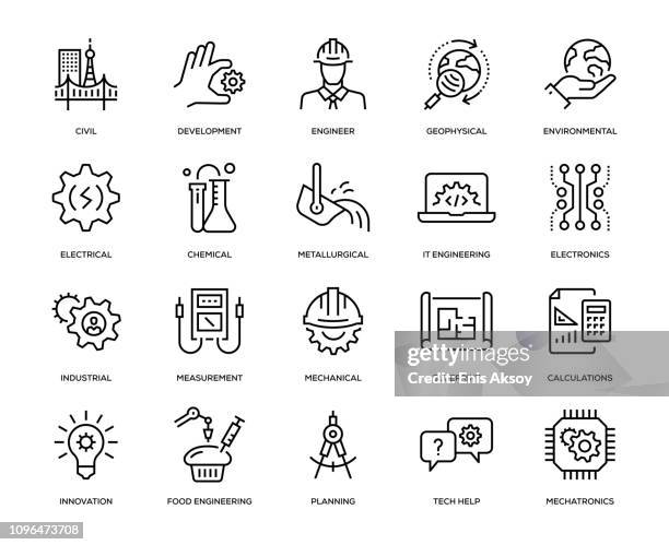 engineering-icon-set - elektronik industrie stock-grafiken, -clipart, -cartoons und -symbole