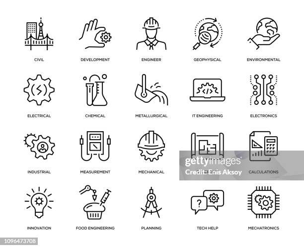 engineering-icon-set - engineering stock-grafiken, -clipart, -cartoons und -symbole