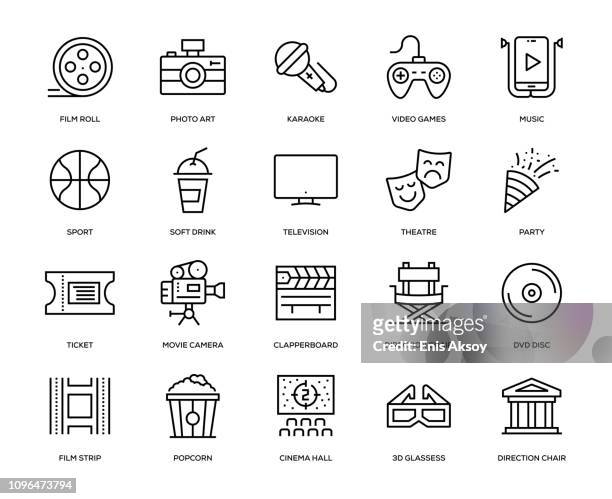 entertainment icon set - arts culture and entertainment stock illustrations