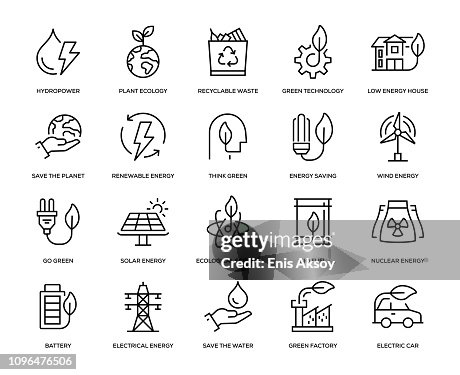 Conjunto de iconos de la energía verde Conjunto de iconos de la energía verde