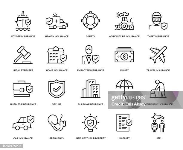 stockillustraties, clipart, cartoons en iconen met verzekering icon set - insurance icons