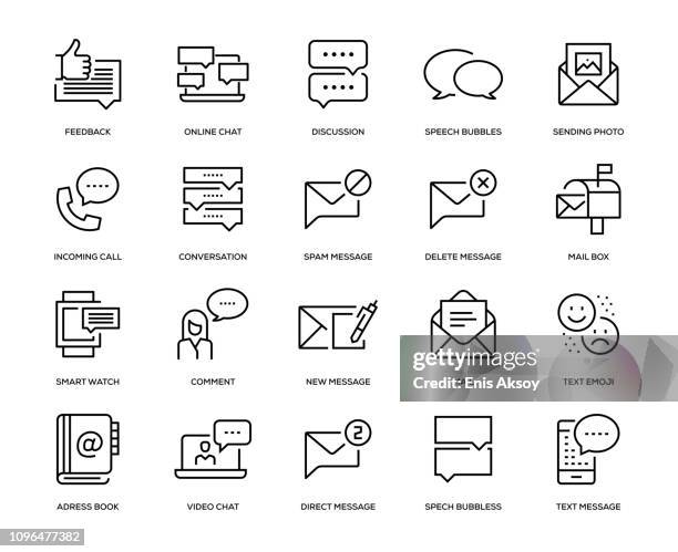message icon set - new text message stock illustrations