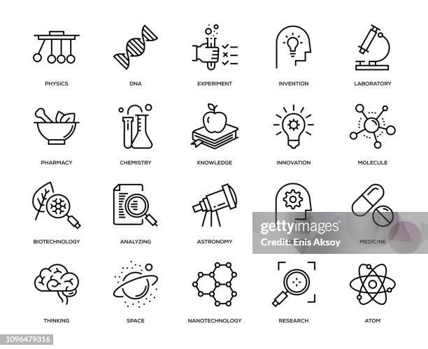 science icon set - physics stock illustrations