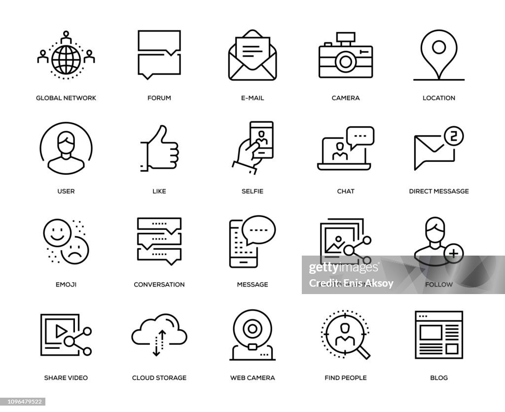 Conjunto de iconos de redes sociales