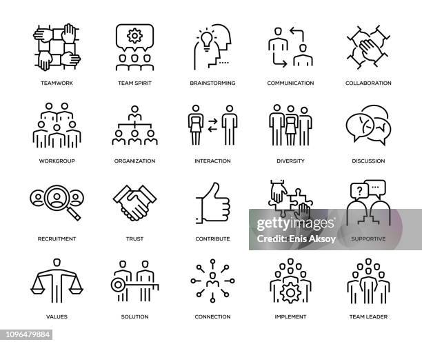 bildbanksillustrationer, clip art samt tecknat material och ikoner med lagarbete ikonuppsättning - rekrytering