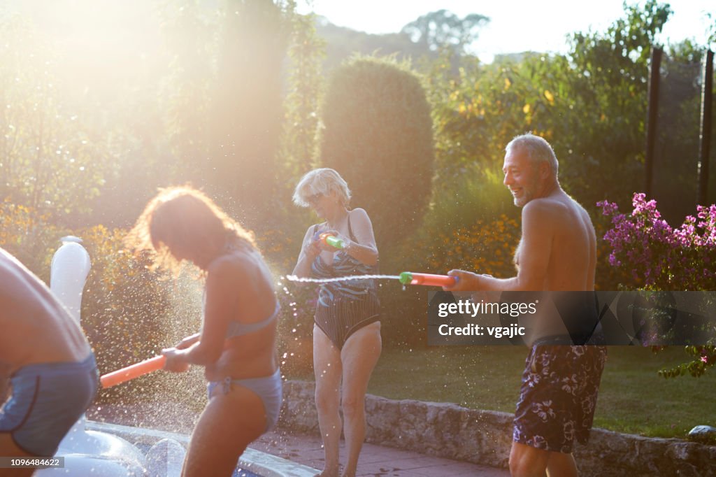 Senior Pool Fun Seniors Pool Fun Socializing High-Res Stock Photo - Getty Images