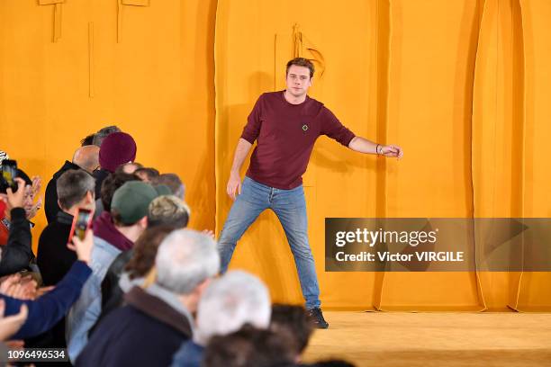 Fashion designer Jonathan Anderson walks the runway during the Loewe Menswear Fall/Winter 2019-2020 show as part of Paris Fashion Week on January 19,...
