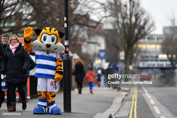 The QPR mascot during the Sky Bet Championship match between Queens Park Rangers and Preston North End at Loftus Road on January 19, 2019 in London,...