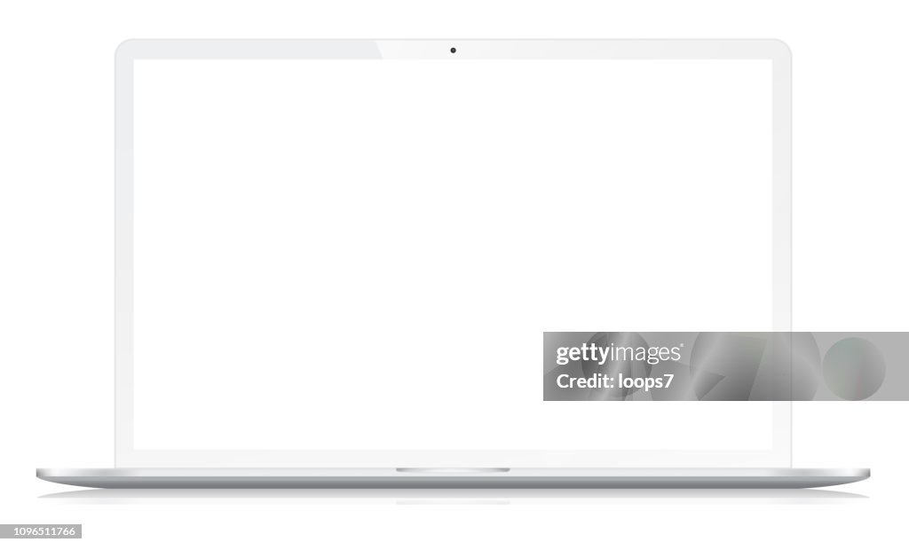 Notebook widescreen moderno em branco