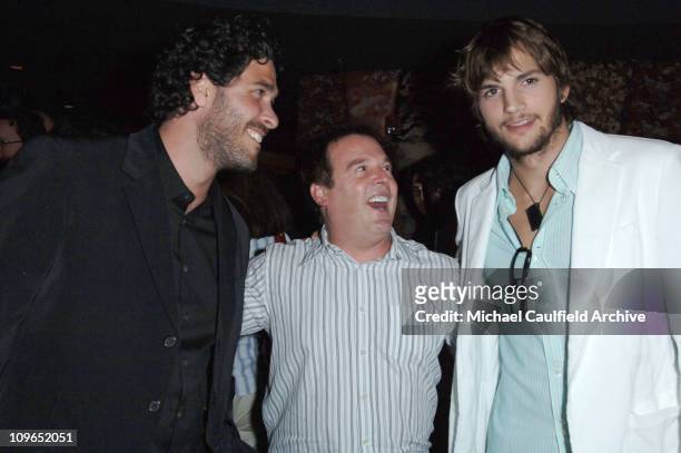 Jason Goldberg, David Janollari, president of WB Entertainment and Ashton Kutcher