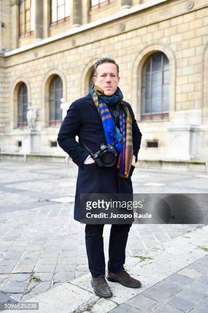 Scott Schuman is seen arriving at Thom Browne during Paris Fashion Week on January 19, 2019 in Paris, France.
