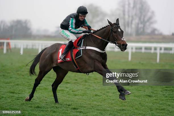 Nico de Boinville riding Altior clear the last to win The Matchbook Clarence House Chase at Ascot Racecourse on January 19, 2019 in Ascot, England.