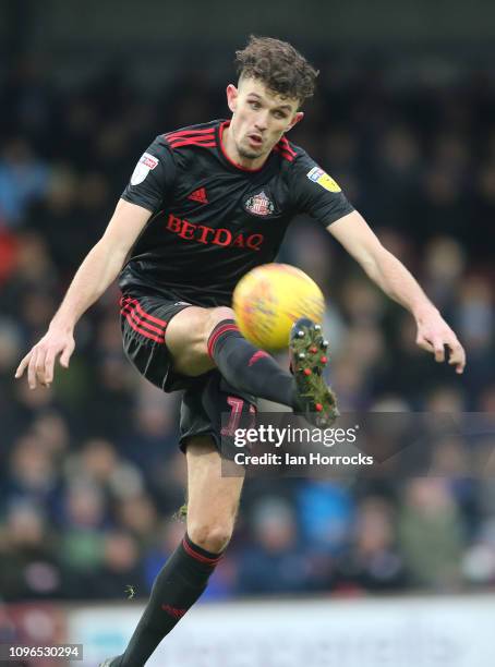Tom Flanagan of Sunderland during the Sky Bet League One match between Scunthorpe United and Sunderland at Glanford Park on January 19, 2019 in...