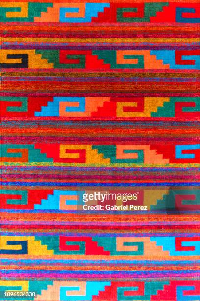 an abstract image of an oaxacan textile rug - mexico pattern stock pictures, royalty-free photos & images