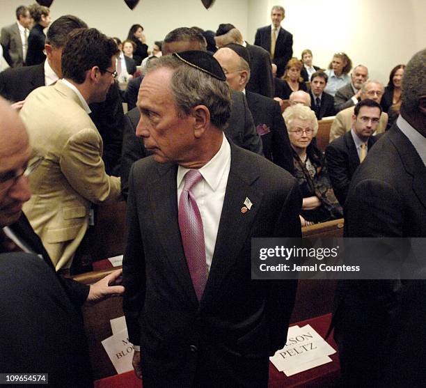 New York Mayor Michael Bloomberg at the New York Memorial Service for Simon Wiesenthal on September 27, 2005 in New York City